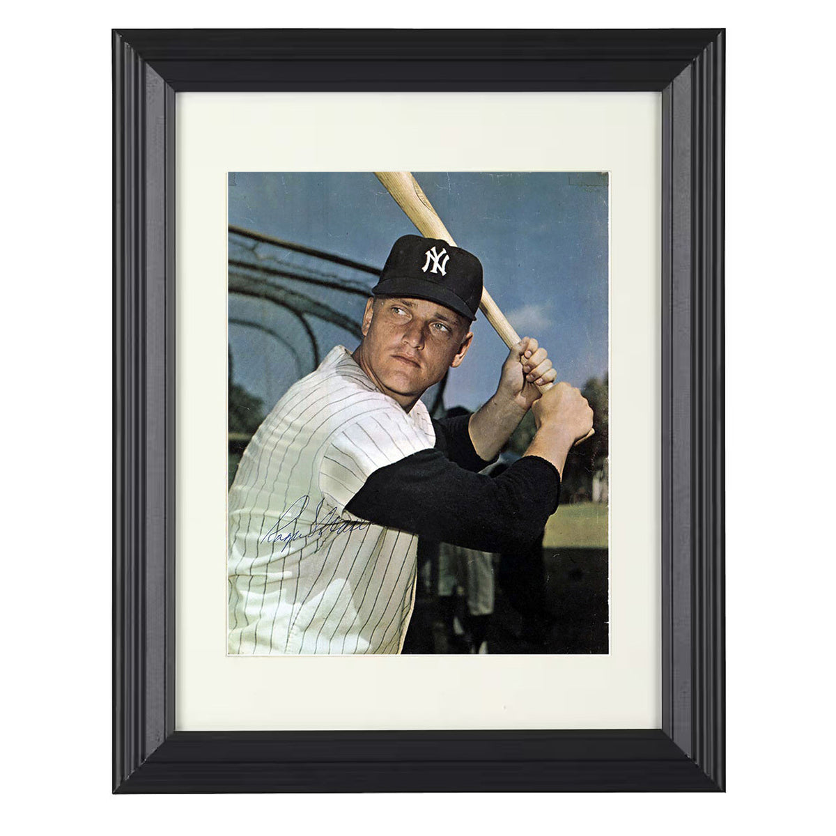 Roger Maris - New York Legend Bat Pose 8x10 Beveled Frame baseball wall art