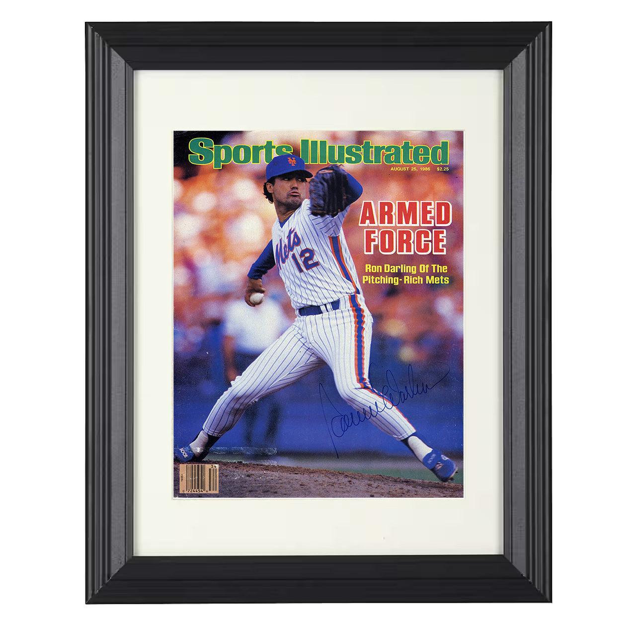 Ron Darling - 1986 SI Cover Armed Force New York Legend Spotlight 8x10 black beveled framed baseball wall art