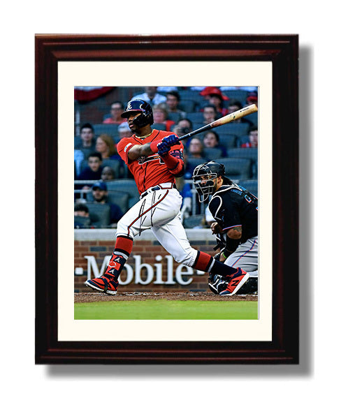 Ronald Acuna Jr - Atlanta Legend Full Swing Spotlight Baseball Wall Art 8x10 Beveled Frame wall art print – Baseball Wall Art decor