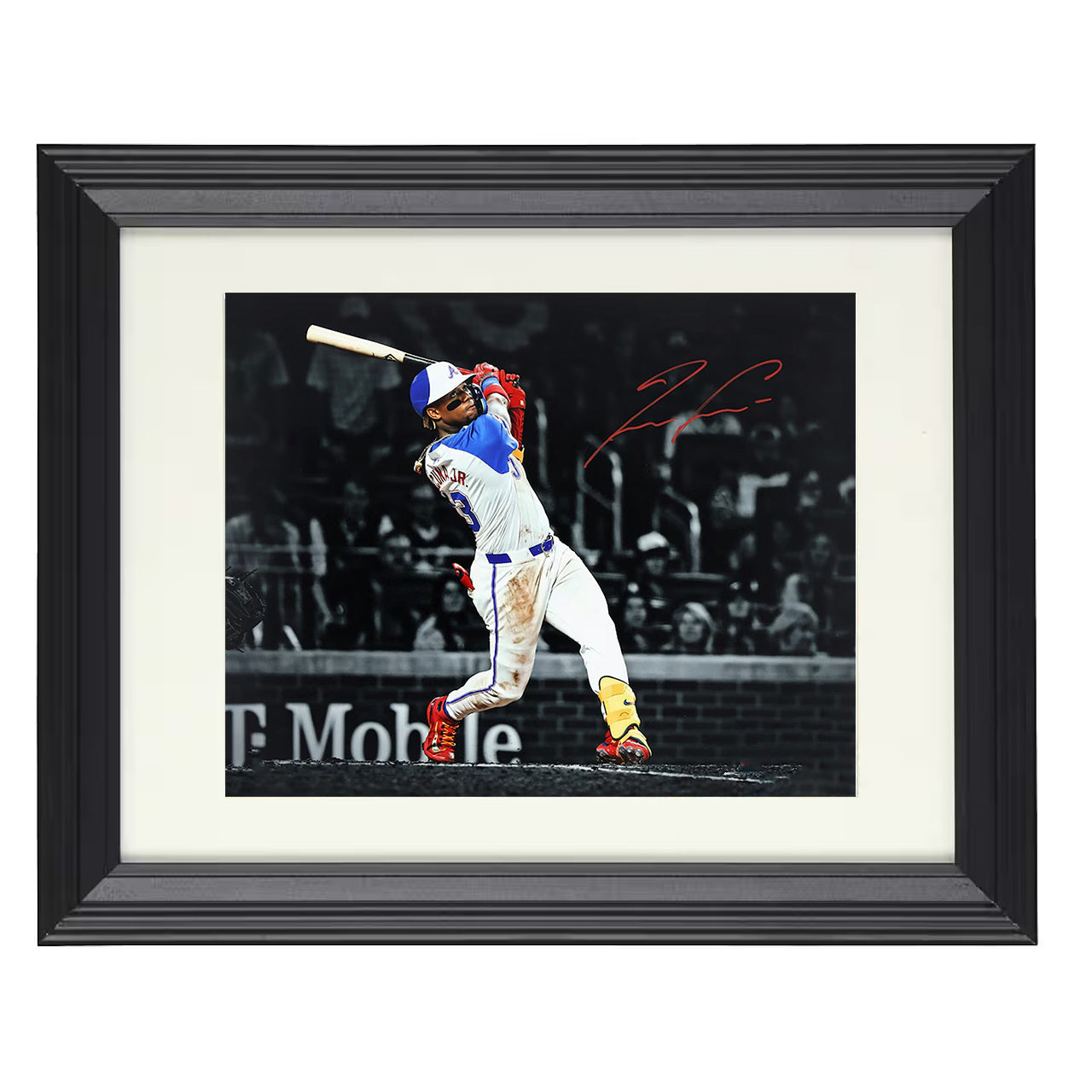 Ronald Acuna Jr - Full Swing Follow Through 8x10 black beveled framed baseball wall art