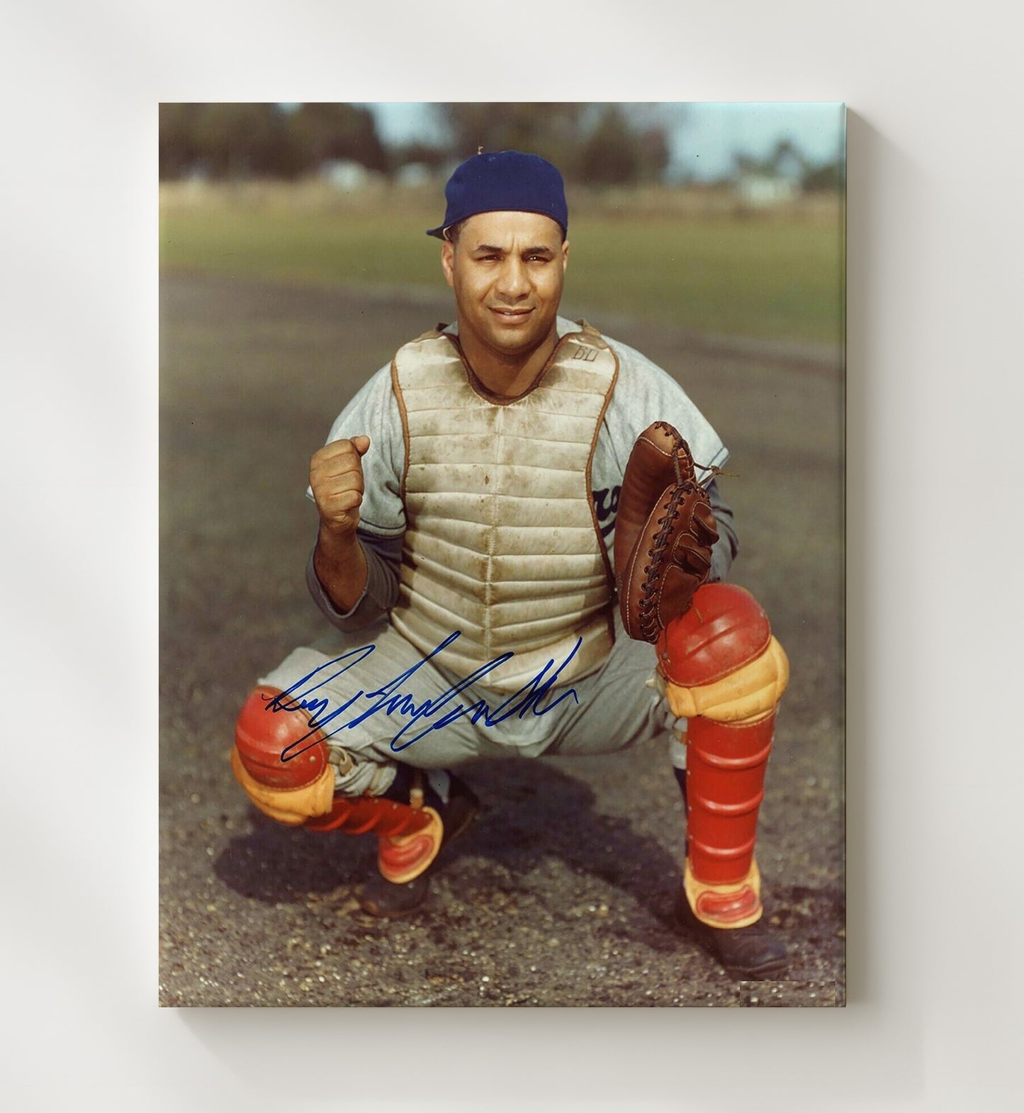 Roy Campanella - Brooklyn Legend Classic Portrait Spotlight Baseball Wall Art 20x24 Canvas wall art print – Baseball Wall Art decor
