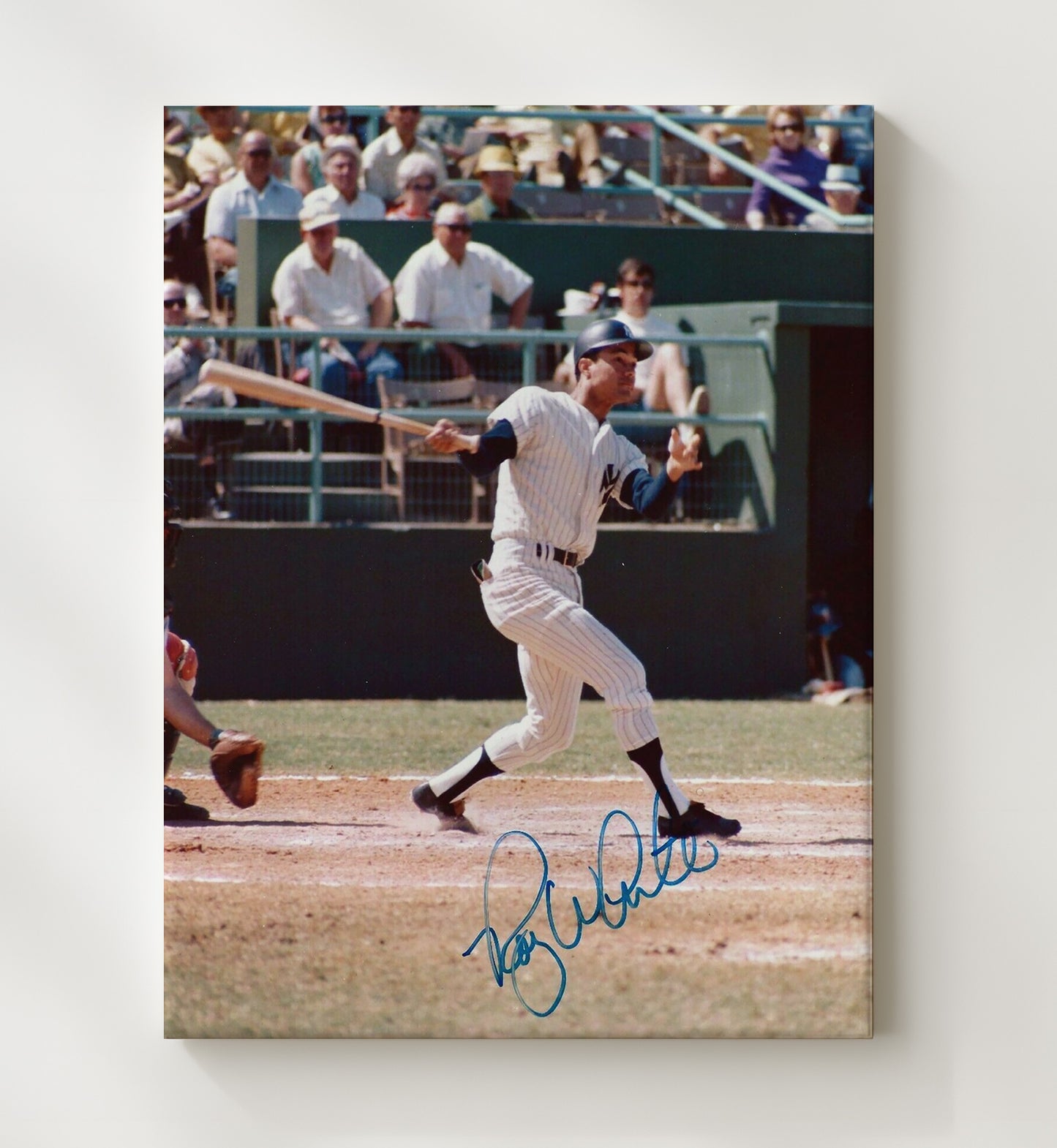 Roy White - New York Legend At The Plate Spotlight Baseball Wall Art 20x24 Canvas wall art print – Baseball Wall Art decor