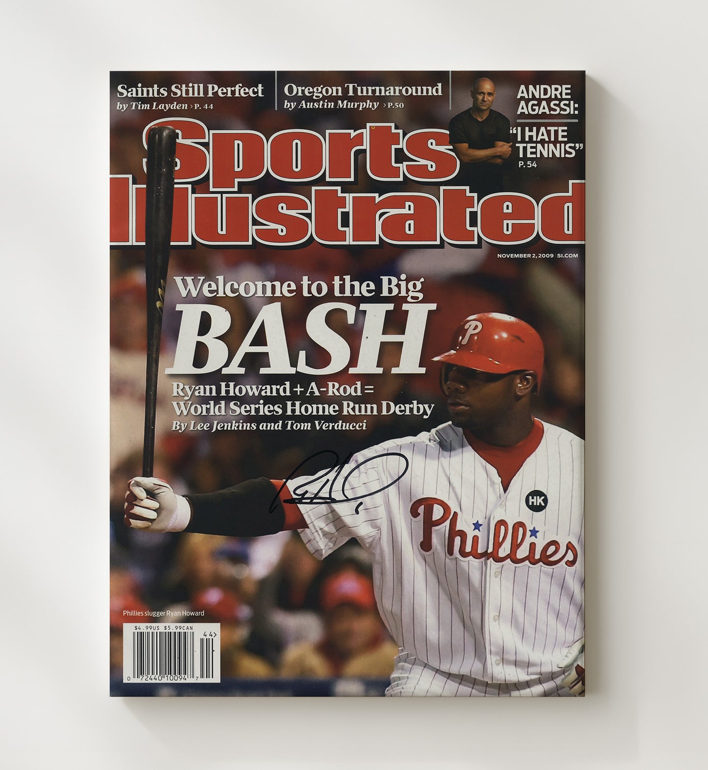 Ryan Howard - 2009 Series Home Run Derby SI Cover Baseball Wall Art 20x24 Canvas wall art print – Baseball Wall Art decor