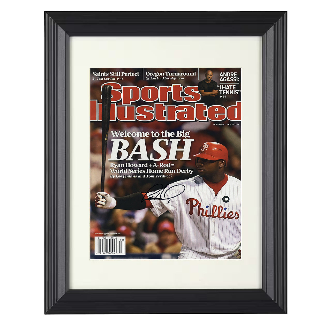 Ryan Howard - 2009 Series Home Run Derby SI Cover 8x10 black beveled framed baseball wall art