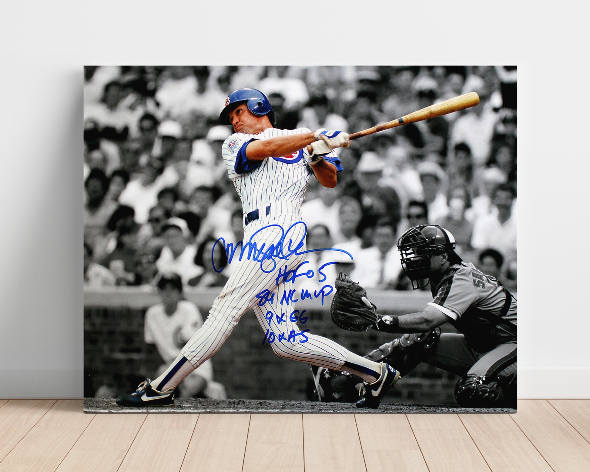Ryne Sandberg - Inscribed Swing Baseball Wall Art 16x20 Unframed Print wall art print – Baseball Wall Art decor