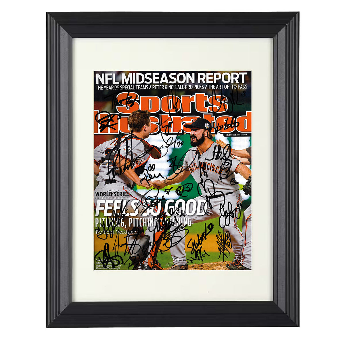 San Francisco 2010 Series SI Cover Championship Roster 8x10 Beveled Frame baseball wall art