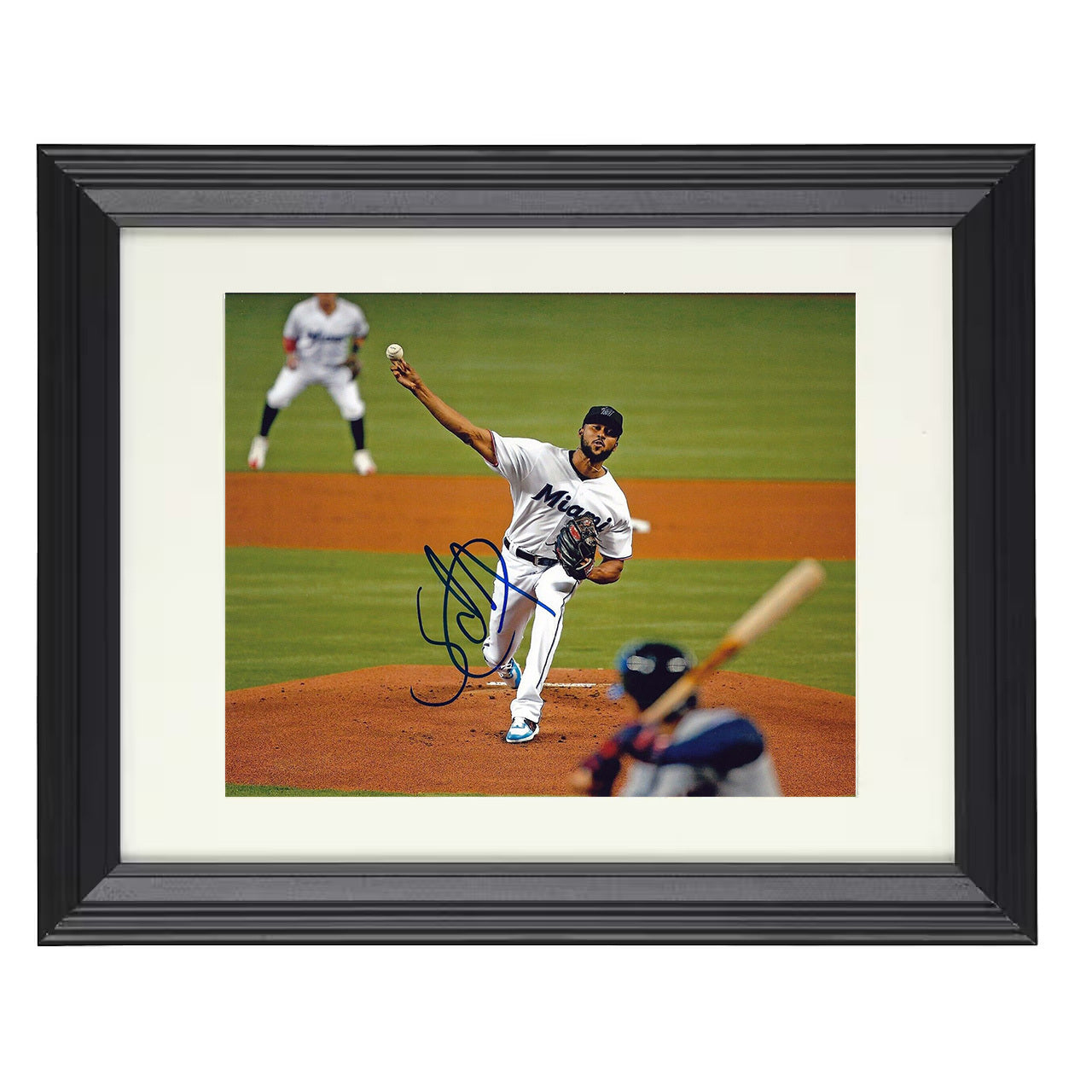 Sandy Alcantara - Mound Delivery 8x10 black beveled framed baseball wall art