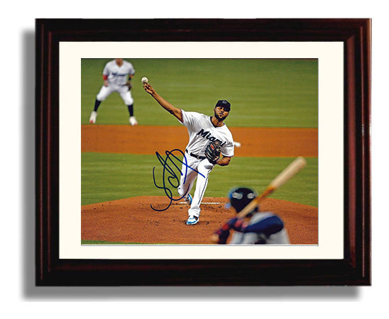 Sandy Alcantara - Mound Delivery Baseball Wall Art 8x10 Beveled Frame wall art print – Baseball Wall Art decor