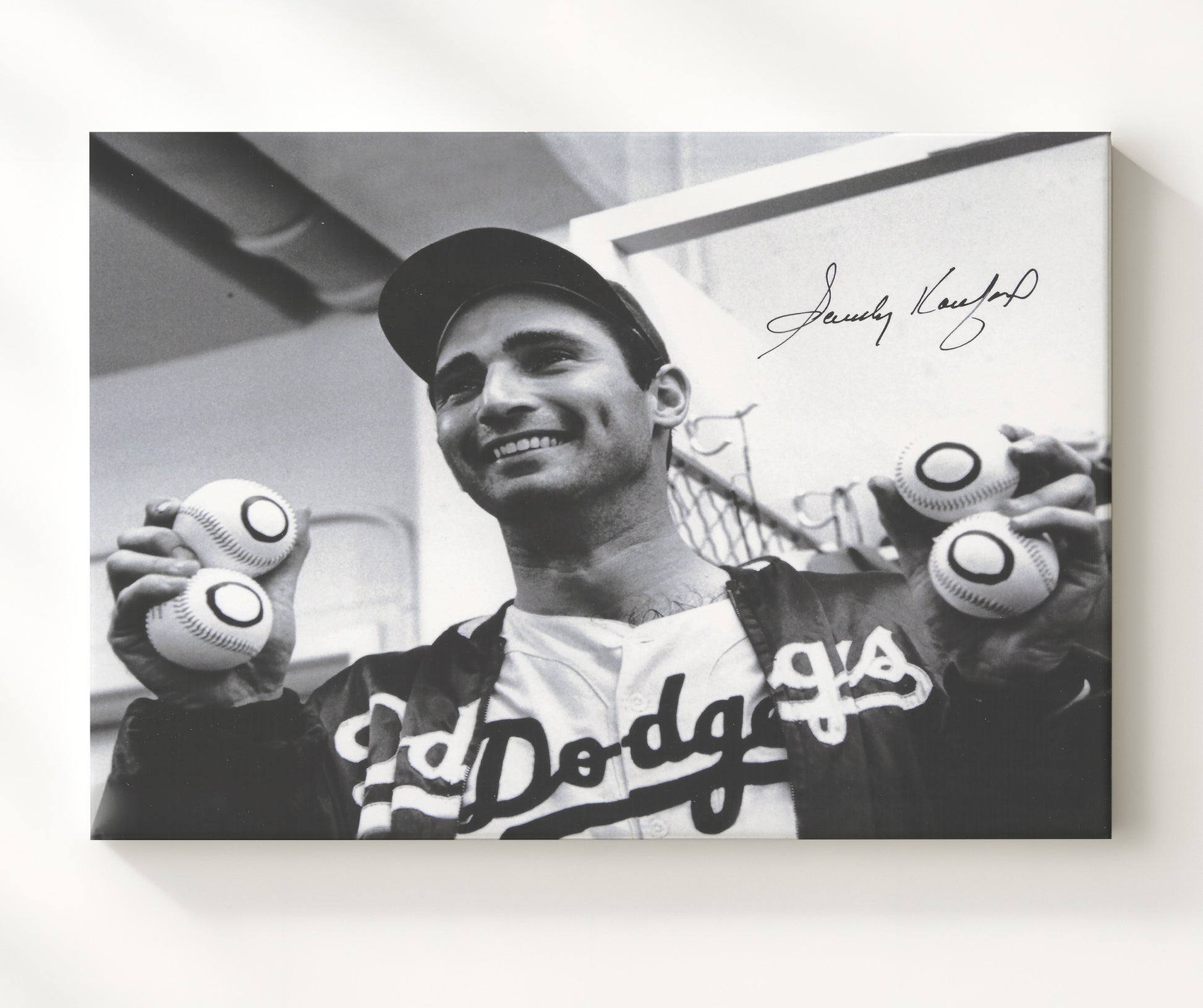 Sandy Koufax - Four No Hitters Landscape Baseball Wall Art 20x24 Canvas wall art print – Baseball Wall Art decor