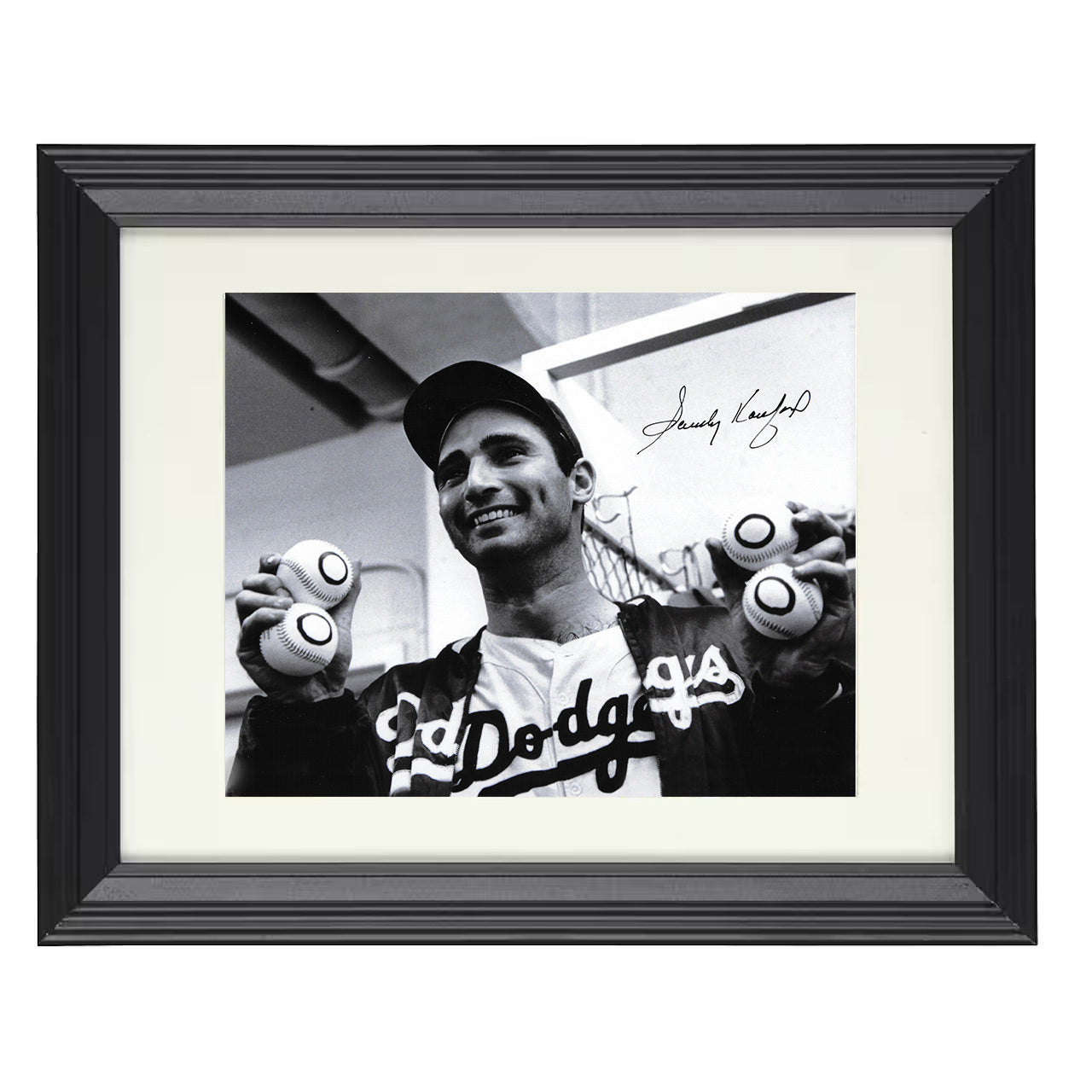 Sandy Koufax - Four No Hitters Landscape 8x10 black beveled framed baseball wall art