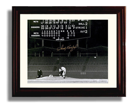 Sandy Koufax - Scoreboard No Hitter Baseball Wall Art 8x10 Beveled Frame wall art print – Baseball Wall Art decor