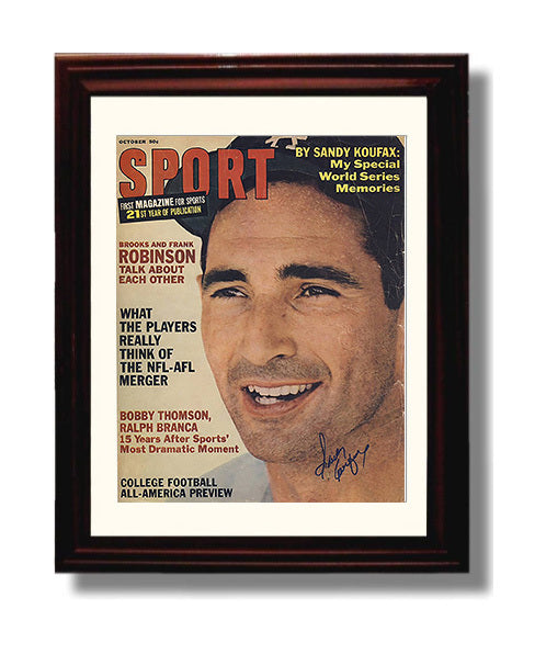 Sandy Koufax - Series Memories Sport Cover Los Angeles Legend Spotlight Baseball Wall Art 8x10 Beveled Frame wall art print – Baseball Wall Art decor
