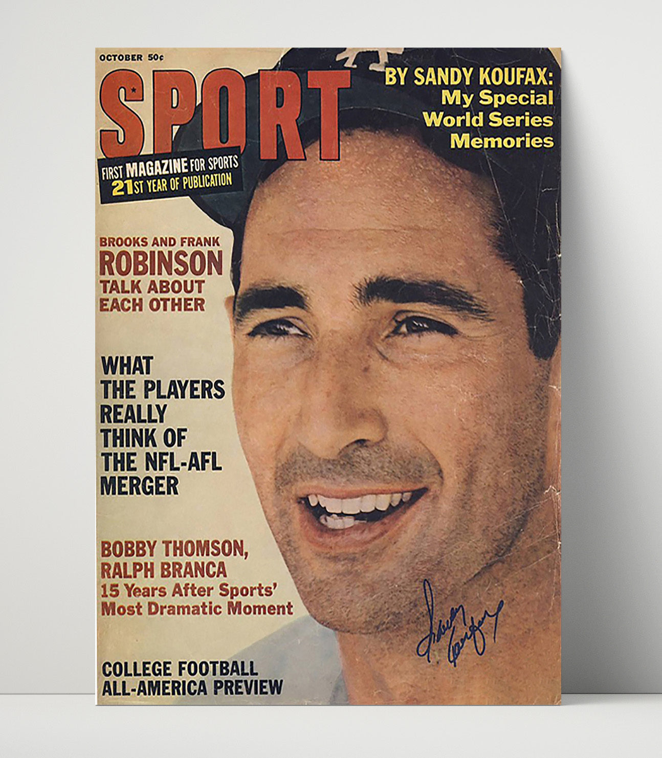 Sandy Koufax - Series Memories Sport Cover Los Angeles Legend Spotlight Baseball Wall Art 16x20 Unframed Print wall art print – Baseball Wall Art decor