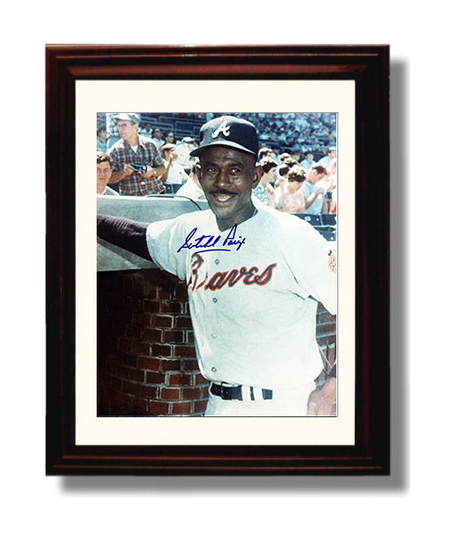 Satchel Paige - Milwaukee Legend Dugout Smile Spotlight Baseball Wall Art 8x10 Beveled Frame wall art print – Baseball Wall Art decor