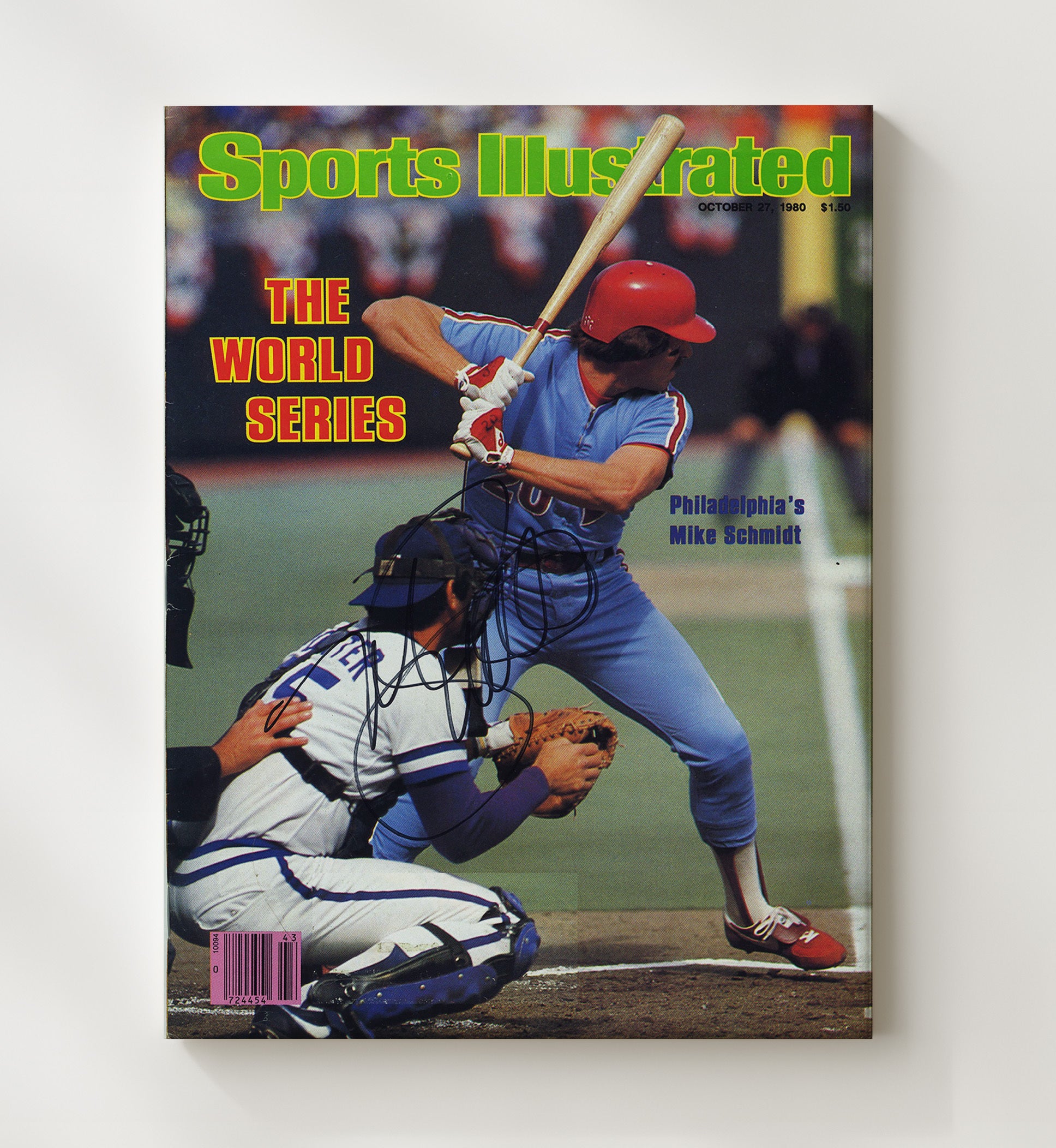 Schmidt - 80 Series - Signed SI Cover Baseball Wall Art 20x24 Canvas wall art print – Baseball Wall Art decor