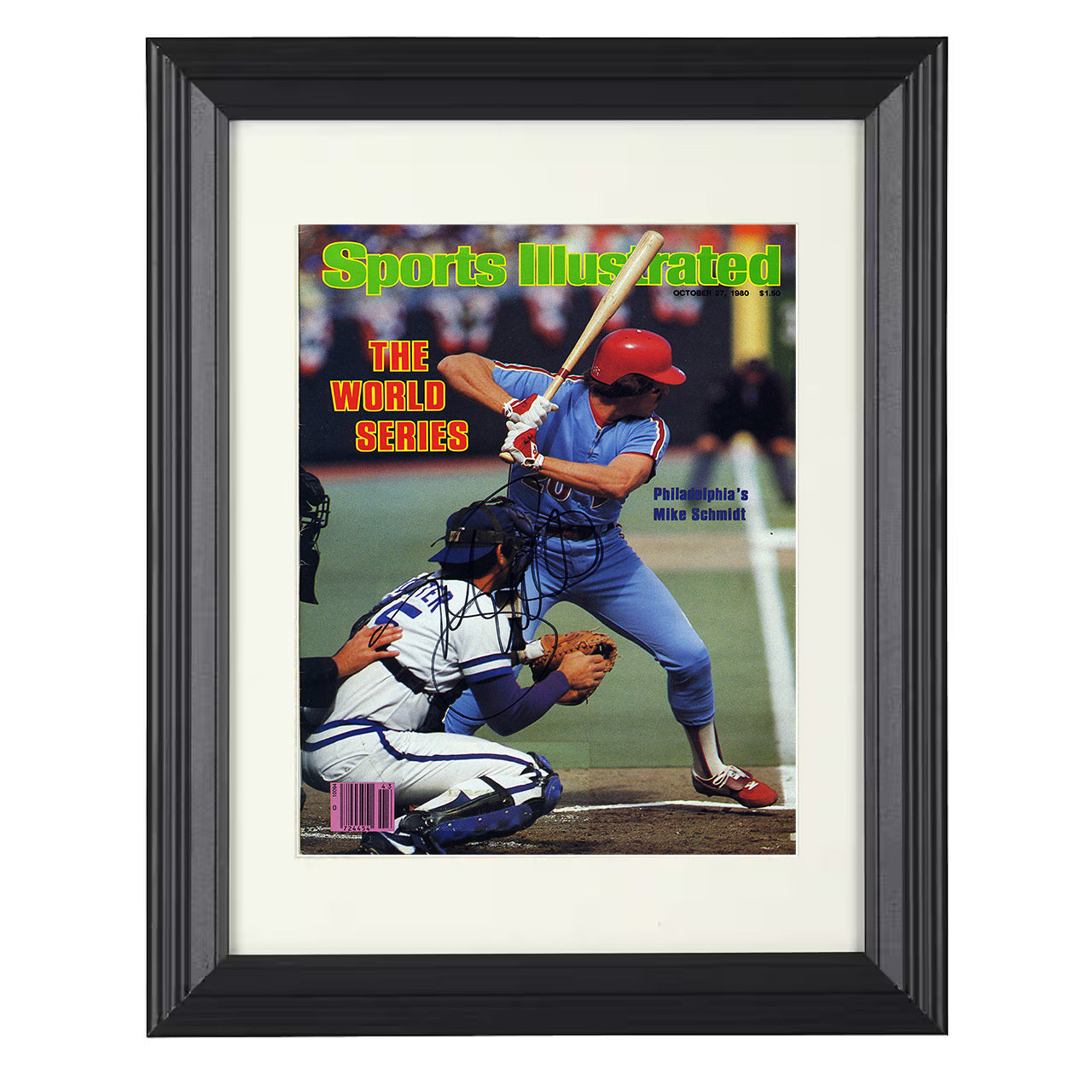 Schmidt - 80 Series - Signed SI Cover 8x10 black beveled framed baseball wall art
