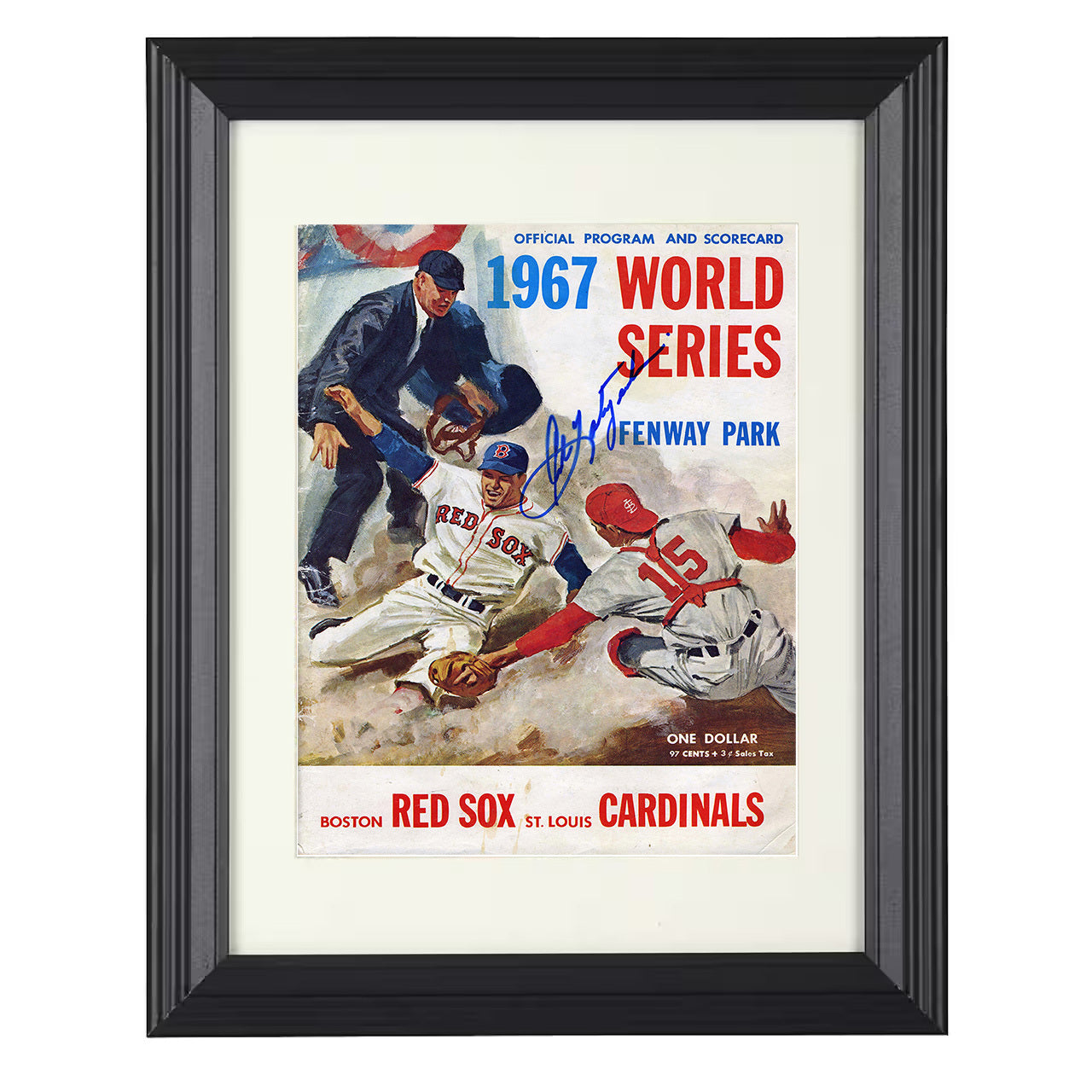 Series - Fenway Park Program Art SI Cover 8x10 black beveled framed baseball wall art