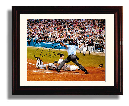 Sid Bream - The Slide Safe at Home Baseball Wall Art 8x10 Beveled Frame wall art print – Baseball Wall Art decor