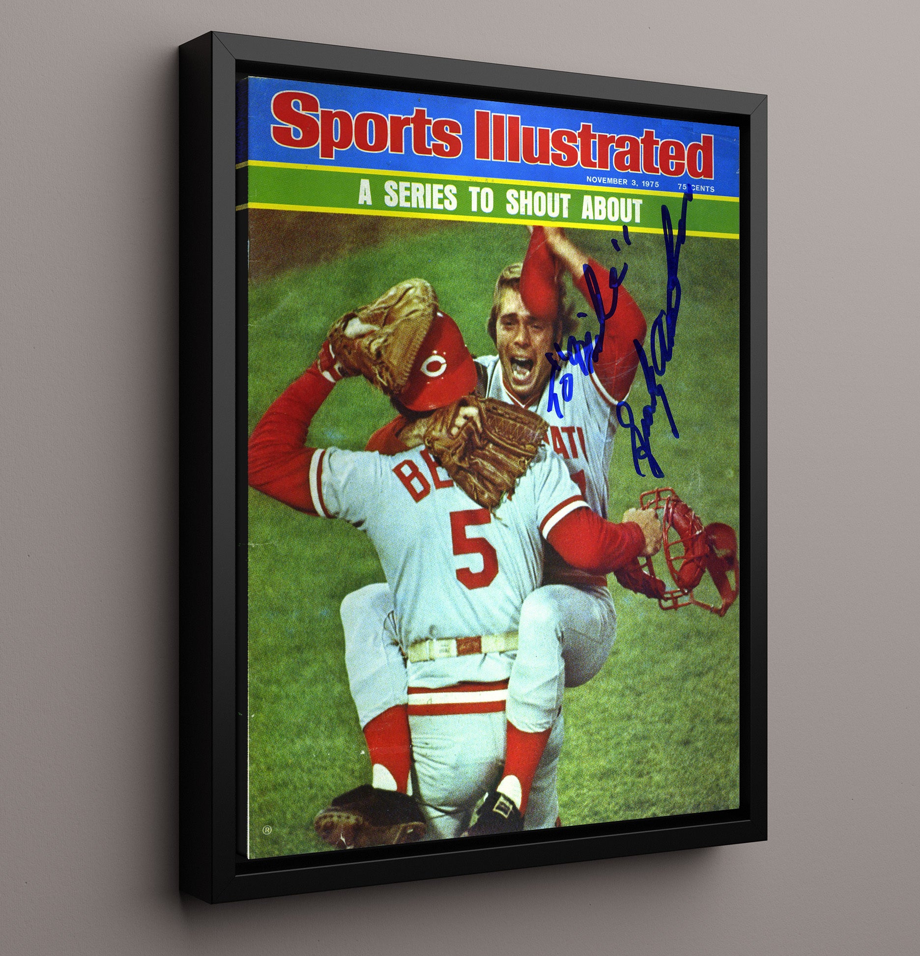 Sparky Anderson - Series Celebration Signed SI Cover Spotlight Baseball Wall Art 16x20 Framed Canvas wall art print – Baseball Wall Art decor