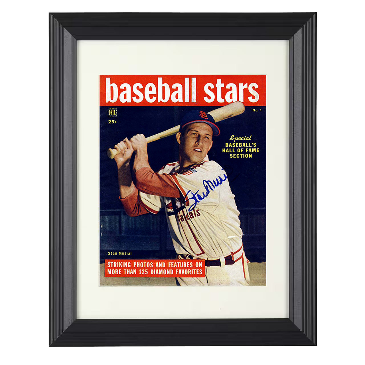 Stan Musial - Sport Magazine 1949 8x10 black beveled framed baseball wall art