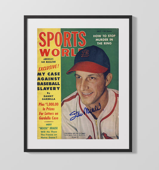 Stan Musial - Sport Magazine 1949 - Signed 8x10 Canvas baseball wall art