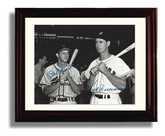 Stan Musial and Ted Williams - Sluggers Supreme Baseball Wall Art 8x10 Beveled Frame wall art print – Baseball Wall Art decor
