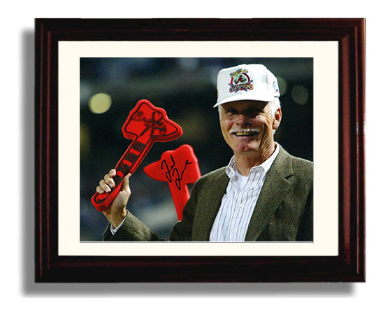 Ted Turner - Atlanta Championship Tomahawk Celebration Baseball Wall Art 8x10 Beveled Frame wall art print – Baseball Wall Art decor