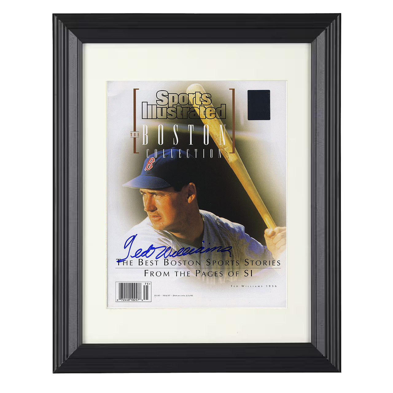 Ted Williams - Life Commemorative Tribute SI Cover 1997 8x10 black beveled framed baseball wall art
