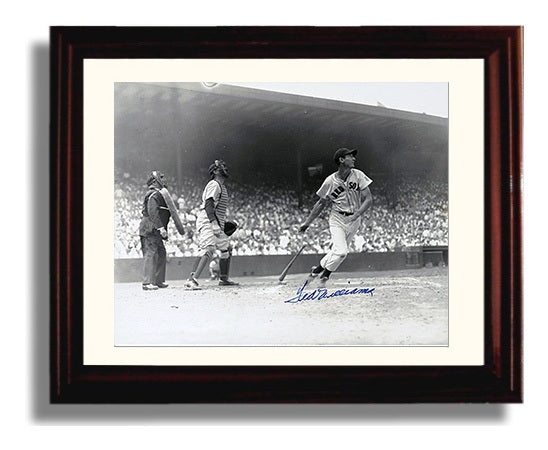 Ted Williams - Splendid Splinter Connects Baseball Wall Art 8x10 Beveled Frame wall art print – Baseball Wall Art decor