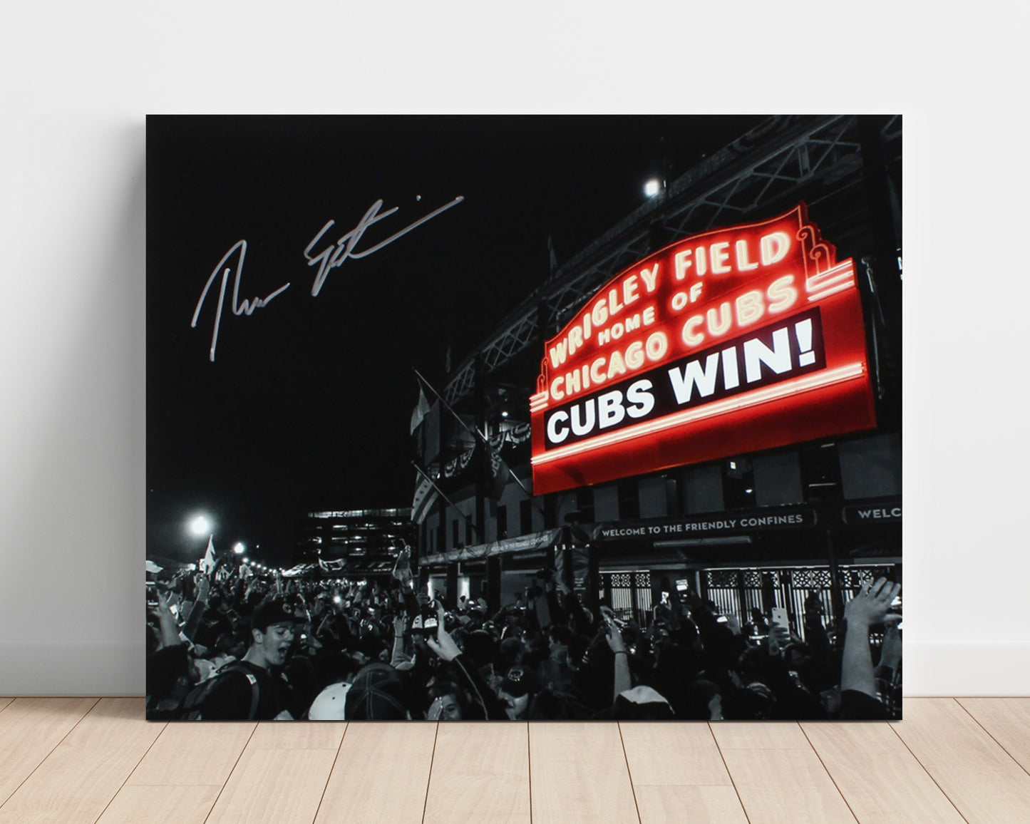 Theo Epstein - Cubs Win Marquee Spotlight Baseball Wall Art 16x20 Unframed Print wall art print – Baseball Wall Art decor