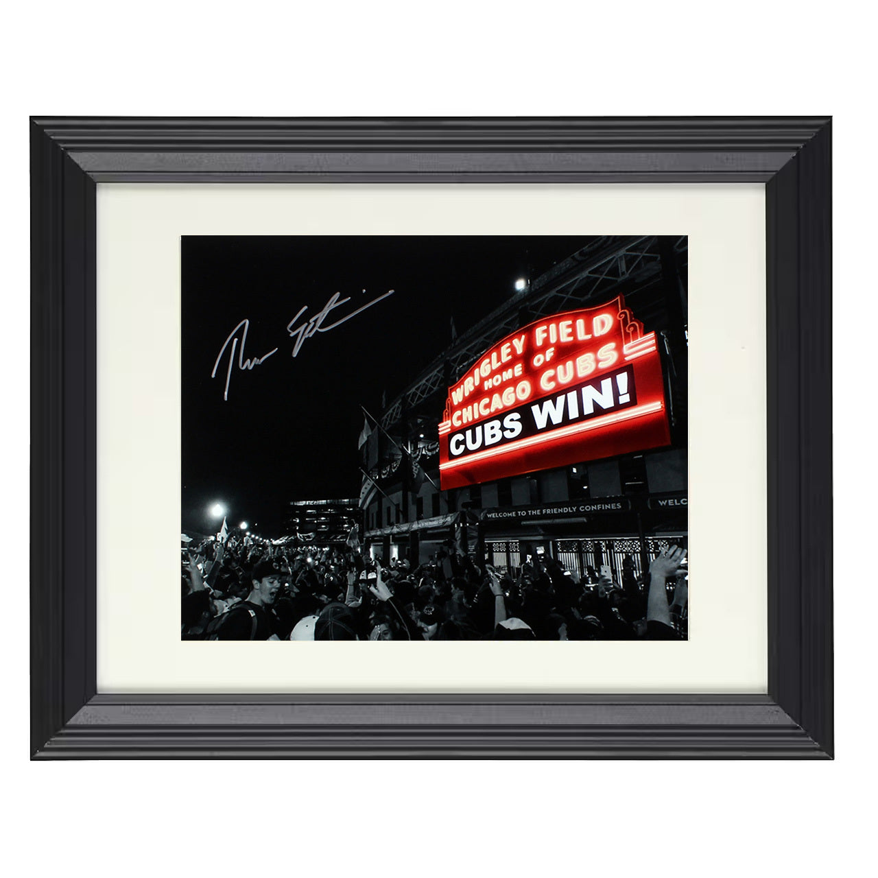 Theo Epstein - Cubs Win Marquee Spotlight 8x10 black beveled framed baseball wall art