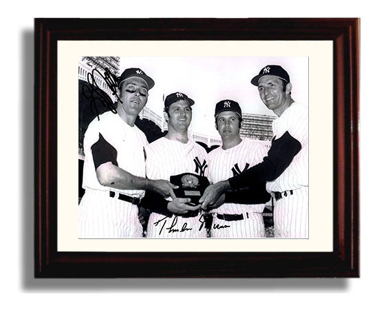 Thurman Munson and Graig Nettles - Yankees Group Landscape Baseball Wall Art 8x10 Beveled Frame wall art print – Baseball Wall Art decor