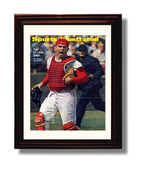 Tim McCarver - SI Cover Spotlight Baseball Wall Art 8x10 Beveled Frame wall art print – Baseball Wall Art decor