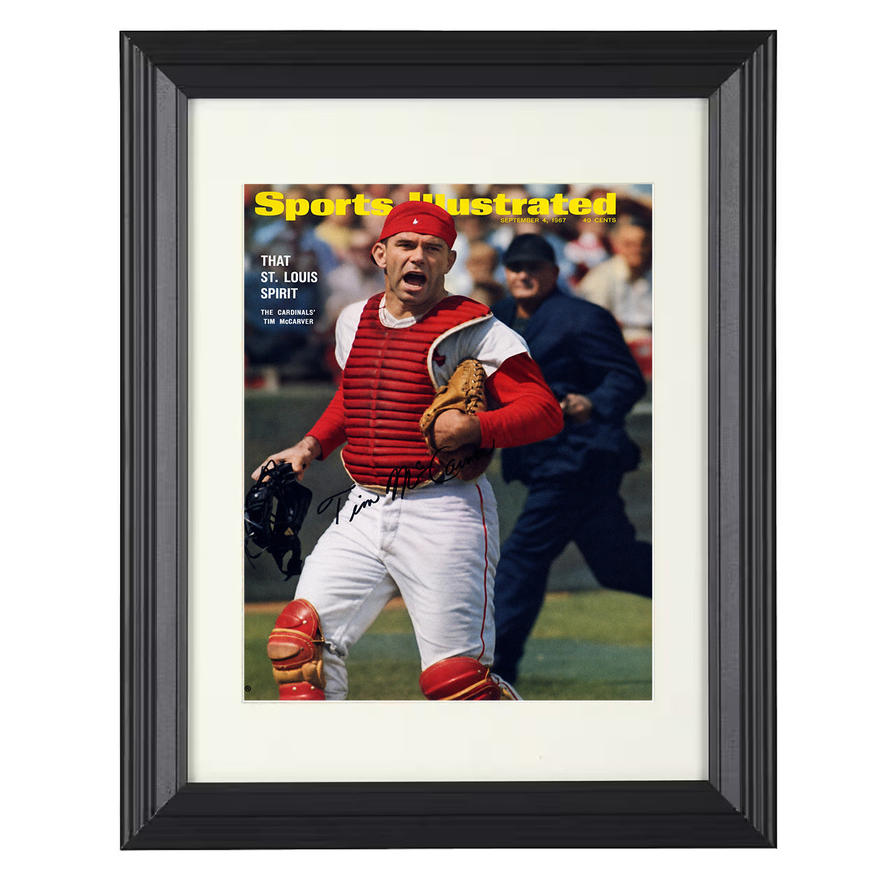 Tim McCarver - SI Cover Spotlight 8x10 black beveled framed baseball wall art