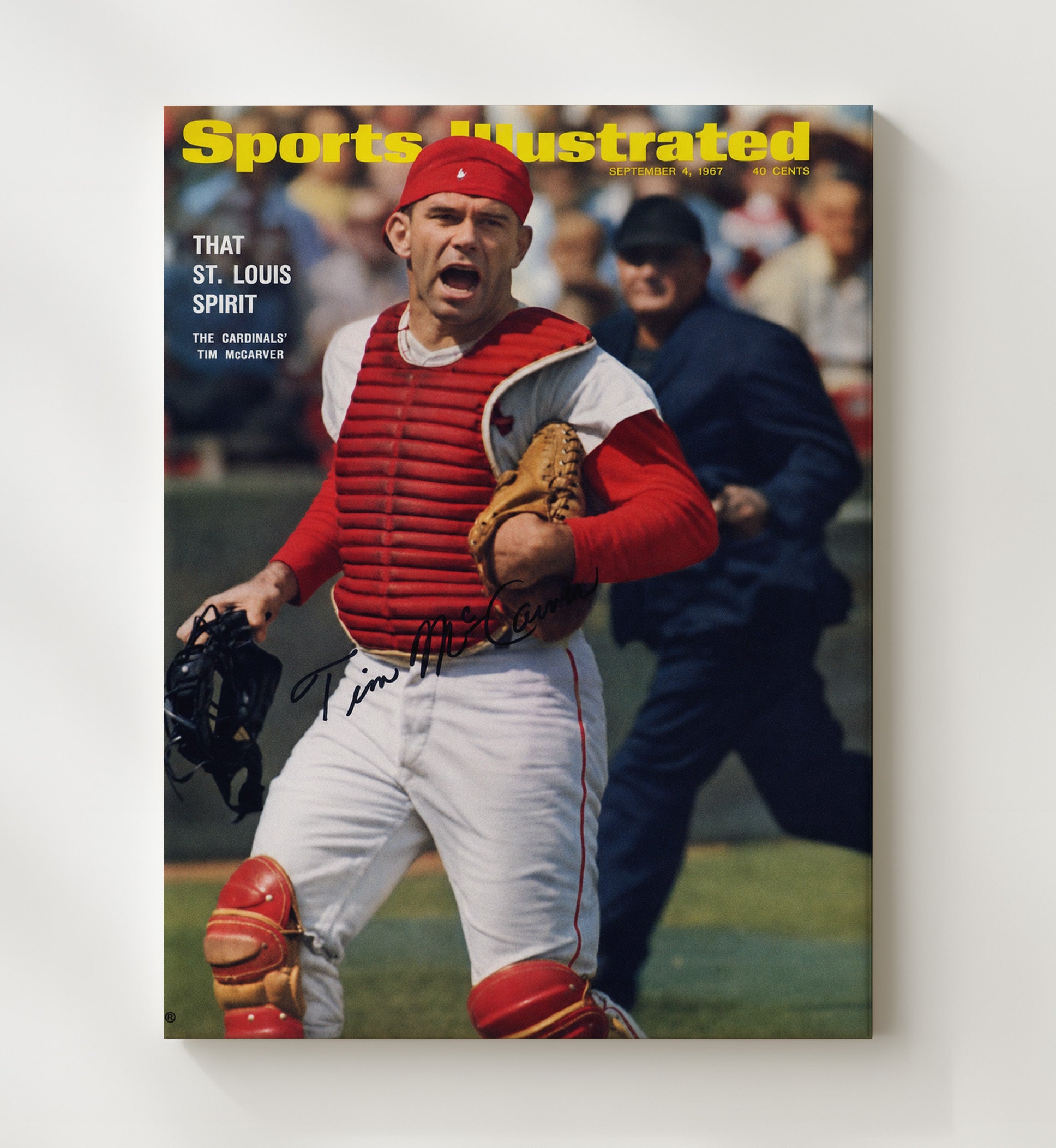Tim McCarver - SI Cover Spotlight Baseball Wall Art 20x24 Canvas wall art print – Baseball Wall Art decor
