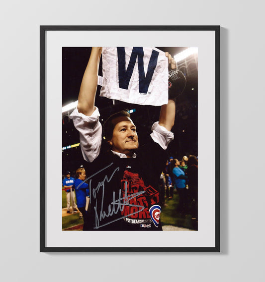 Tom Ricketts - Cubs 2015 W Flag Celebration Signed 8x10 Canvas baseball wall art