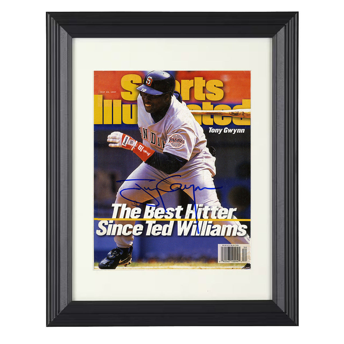 Tony Gwynn - Batting Stance SI Cover 1997 8x10 Beveled Frame baseball wall art