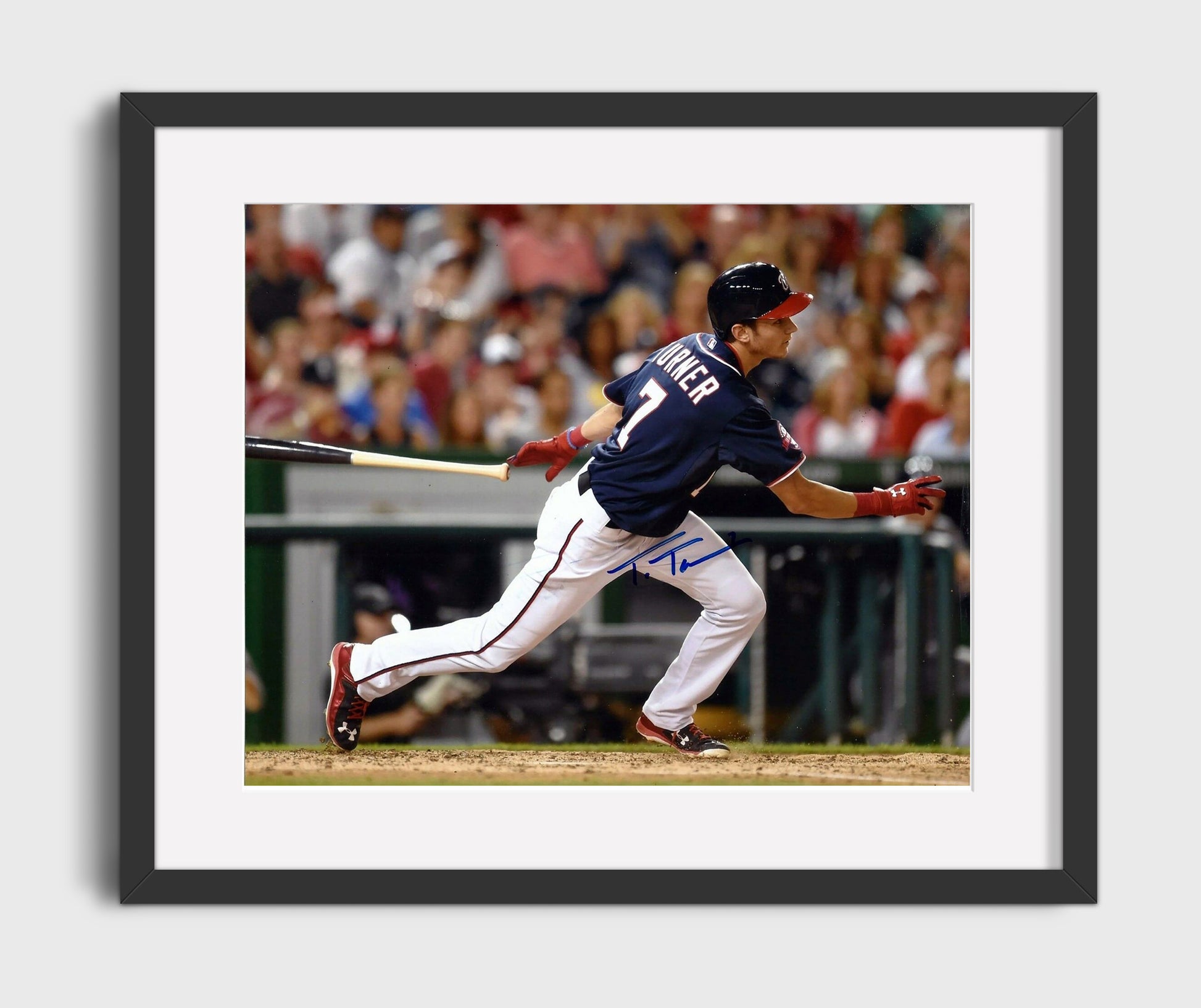 Trea Turner - Full Extension Contact Baseball Wall Art 16x20 Gallery Frame wall art print – Baseball Wall Art decor