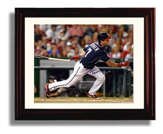 Trea Turner - Full Extension Contact Baseball Wall Art 8x10 Beveled Frame wall art print – Baseball Wall Art decor