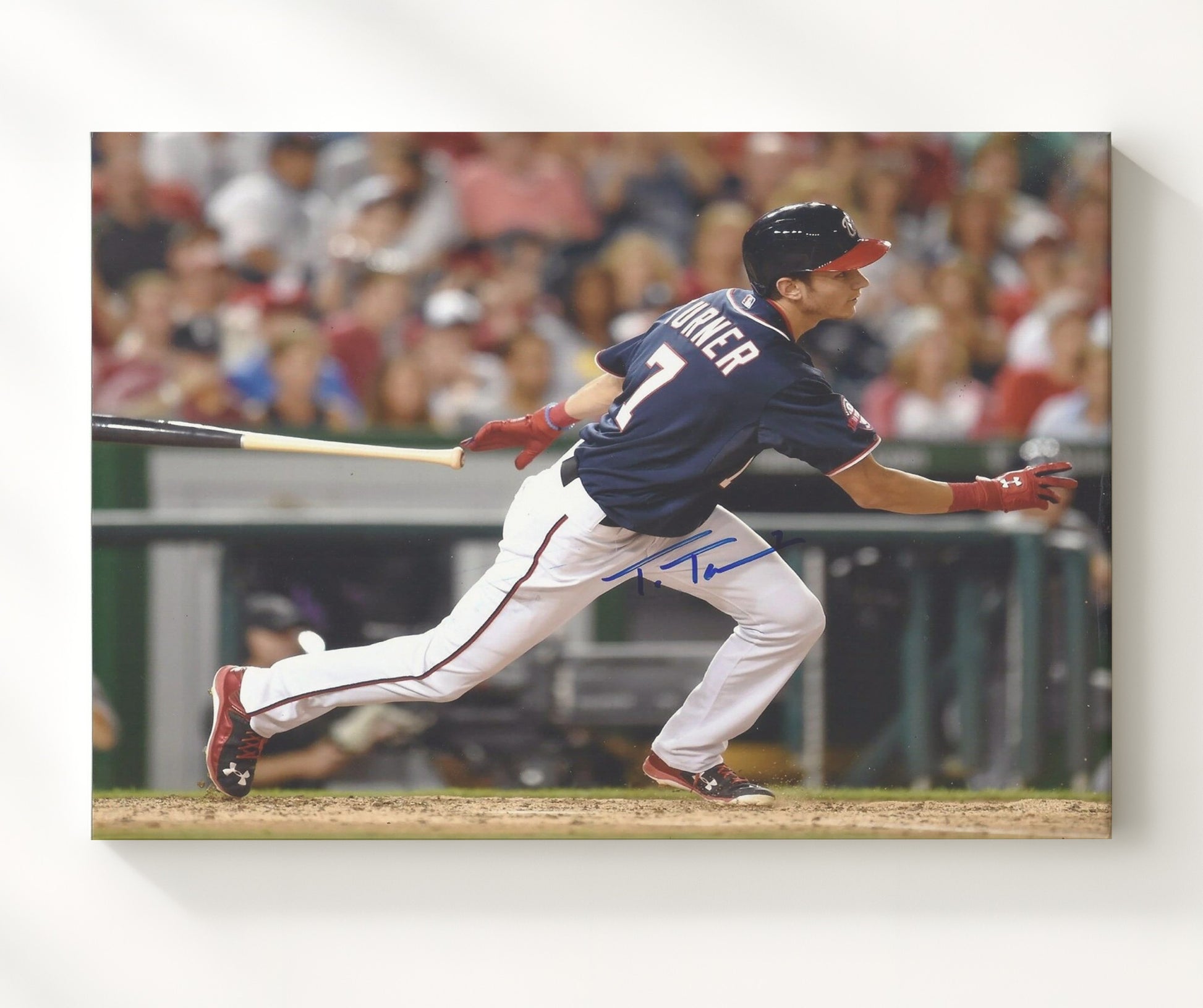 Trea Turner - Full Extension Contact Baseball Wall Art 20x24 Canvas wall art print – Baseball Wall Art decor