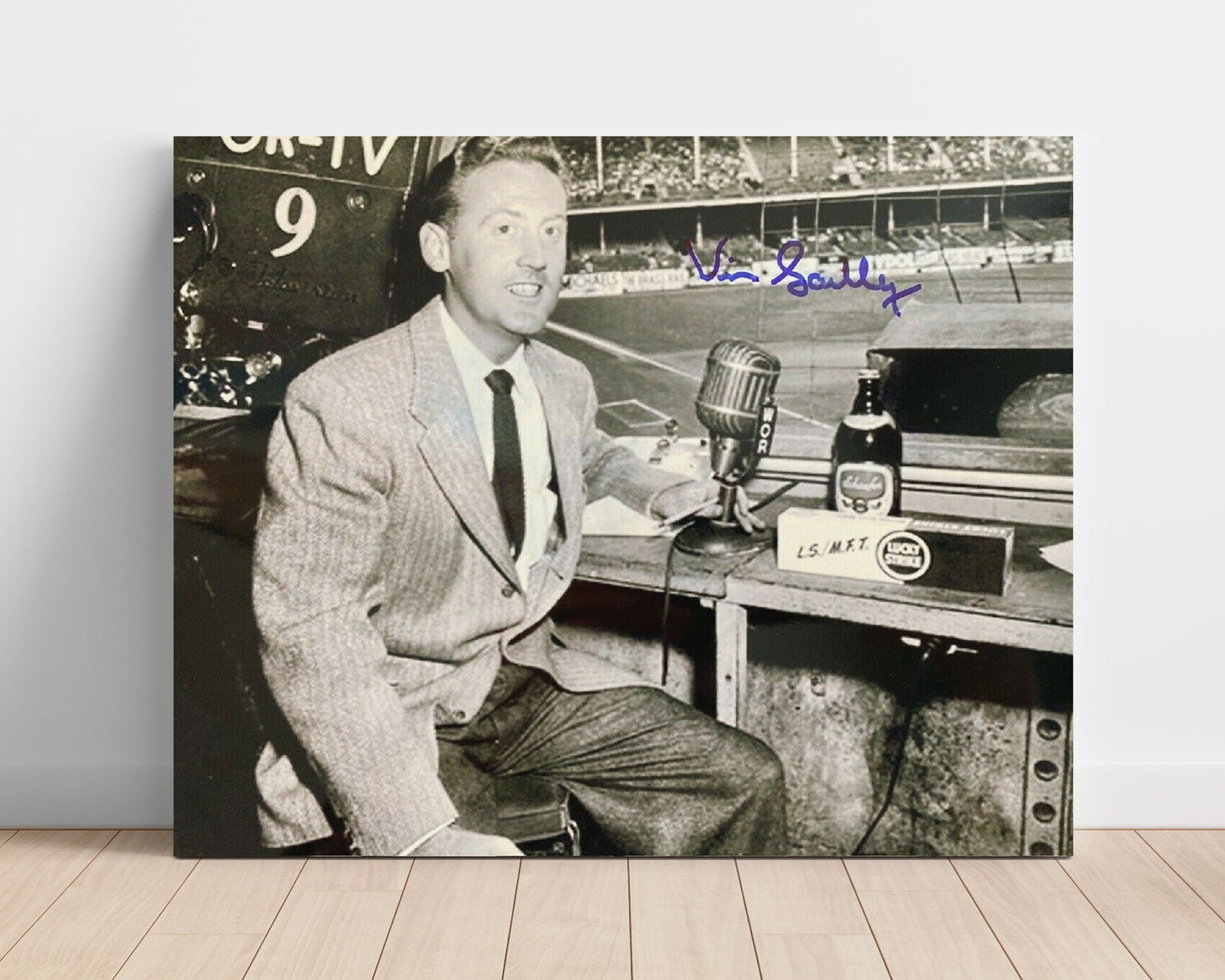 Vin Scully - Broadcast Booth Classic Baseball Wall Art 16x20 Unframed Print wall art print – Baseball Wall Art decor