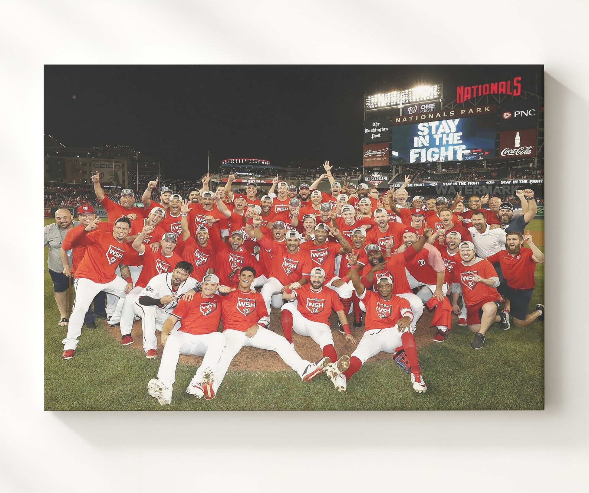 Washington Nationals - 2019 Series Dogpile Baseball Wall Art 20x24 Canvas wall art print – Baseball Wall Art decor