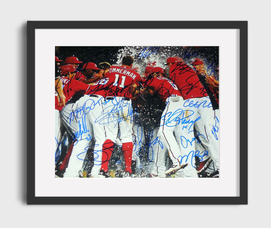 Washington Baseball - Champagne Celebration Signed 8x10 Canvas baseball wall art