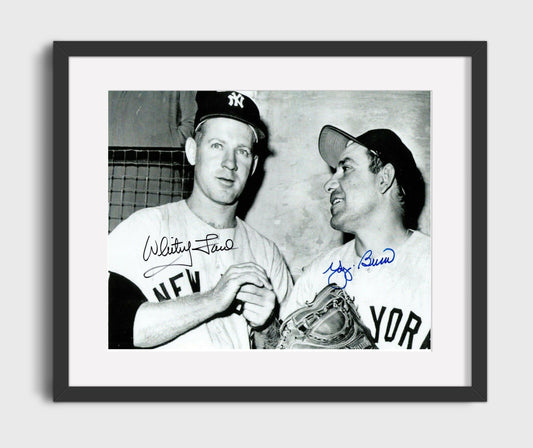 Whitey Ford and Yogi Berra - Hall of Fame Battery 8x10 Canvas baseball wall art