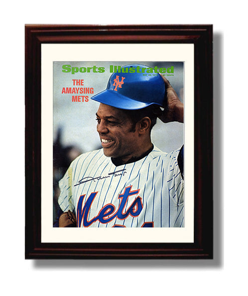 Willie Mays - Helmet Adjustment SI Cover Spotlight Baseball Wall Art 8x10 Beveled Frame wall art print – Baseball Wall Art decor