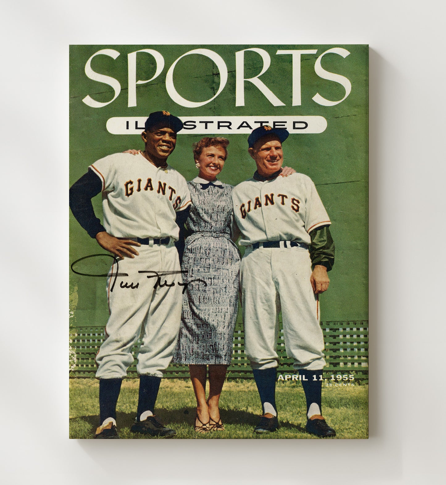 Willie Mays - SI Cover April 11 1955 Baseball Wall Art 20x24 Canvas wall art print – Baseball Wall Art decor