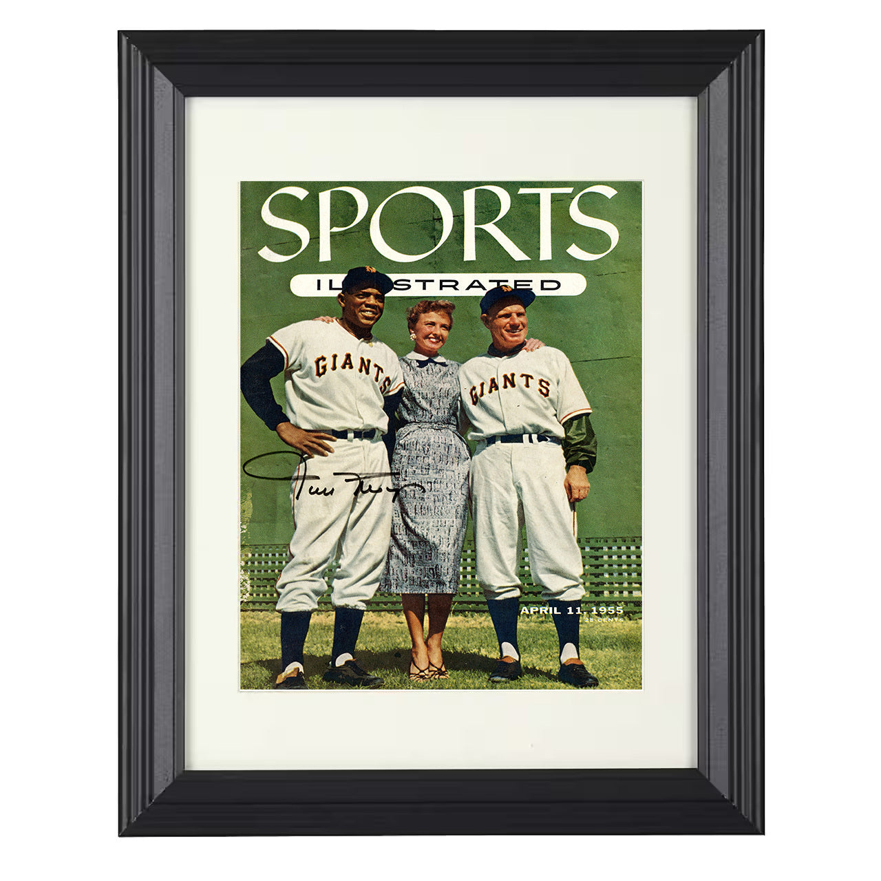 Willie Mays - SI Cover April 11 1955 8x10 black beveled framed baseball wall art