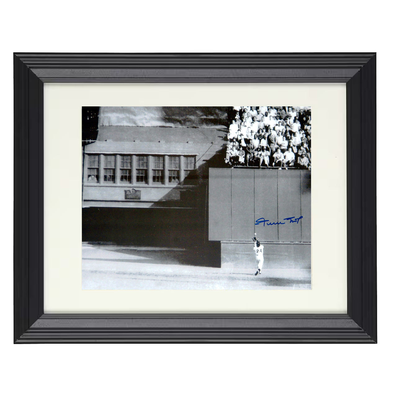 Willie Mays - The Catch at Polo Grounds 8x10 black beveled framed baseball wall art