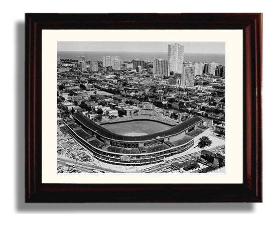 Wrigley Field - Aerial Stadium View Baseball Wall Art 8x10 Beveled Frame wall art print – Baseball Wall Art decor