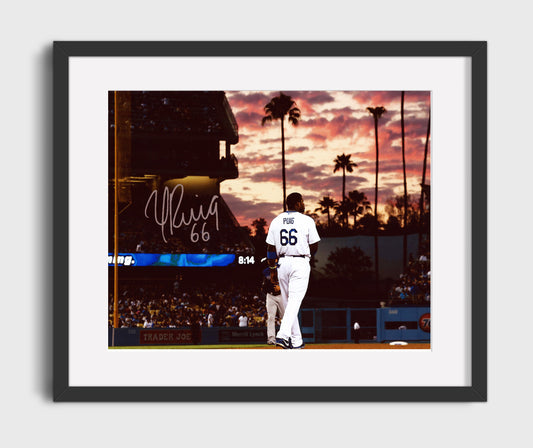 Yasiel Puig - Ballpark at Sunset 8x10 Canvas baseball wall art
